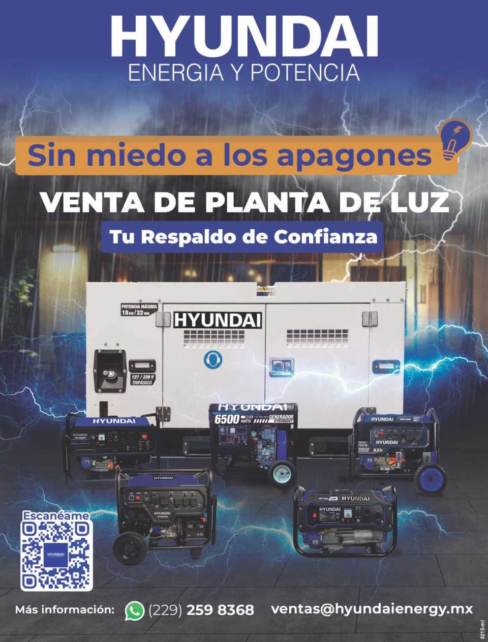 Venta de PLANTAS DE LUZ - Energia y Potencia HYUNDAI. Sin miedo a los apagones tu Respaldo de CONFIANZA.
