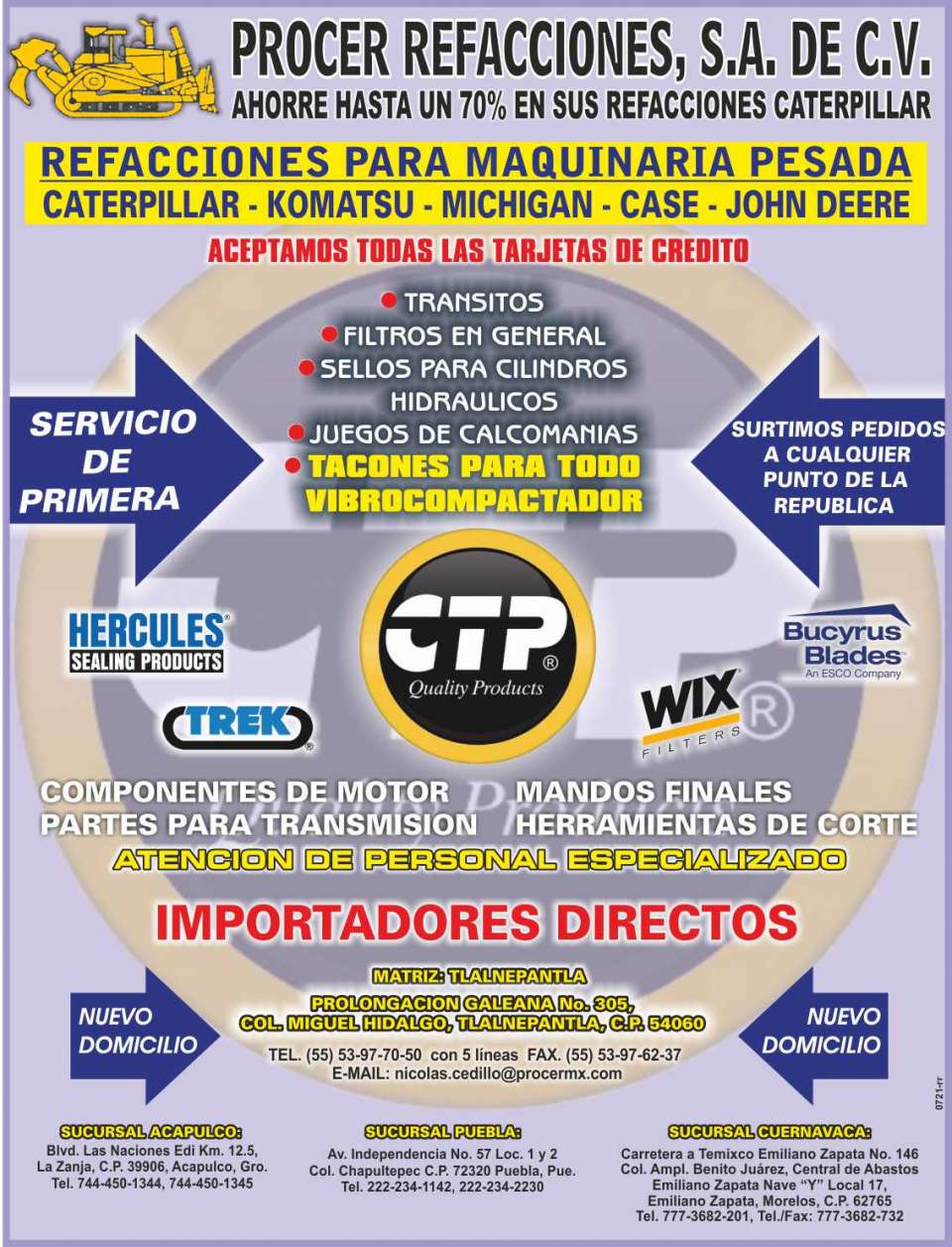 Parts for Heavy Machinery, Transit, Filters in General, Seals for Cylinders, Decals, Heels for all Vibrocompactador, Service of first, Engine Components, Final Controls Parts for Heavy Machinery, Transit, Filters in General, Seals for Cylinders, Decals, Heels for all Vibrocompactador, Service of first, Engine Components, Final Controls
