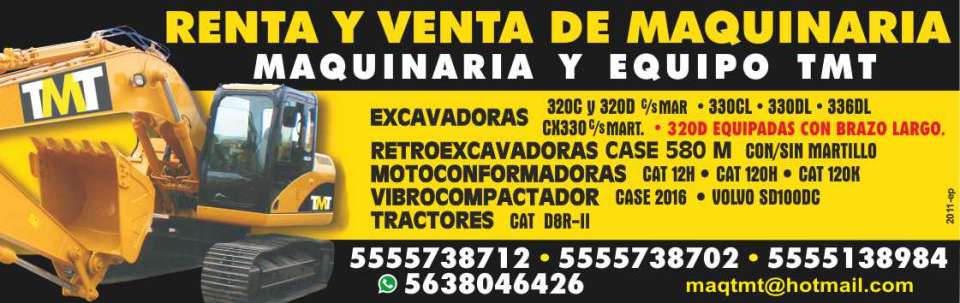Rent and Sale of Machinery and Heavy Equipment, Excavators, Tractors and Motorconformadoras Caterpillar, Backhoe Excavators Case, Vibrocompactador Case and Volvo SD100DC. Rent and Sale of Machinery and Heavy Equipment, Excavators, Tractors and Motorconformadoras Caterpillar, Backhoe Excavators Case, Vibrocompactador Case and Volvo SD100DC.