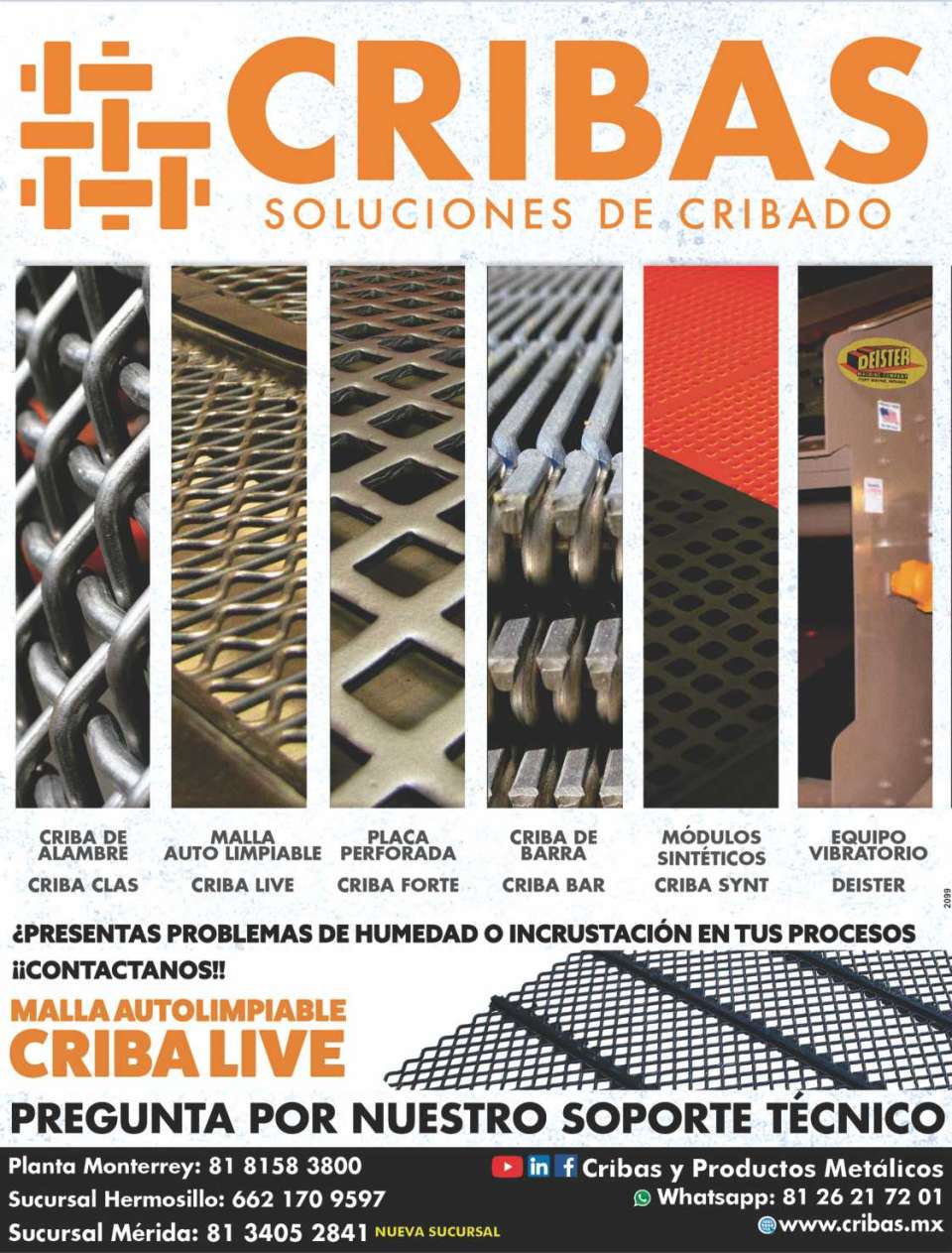 Screens and Metal Products, screening solutions, we have wire screens, synthetic modules, perforated plate, bar screens, vibrating equipment, screen-live (self-cleaning). Screens and Metal Products, screening solutions, we have wire screens, synthetic modules, perforated plate, bar screens, vibrating equipment, screen-live (self-cleaning).