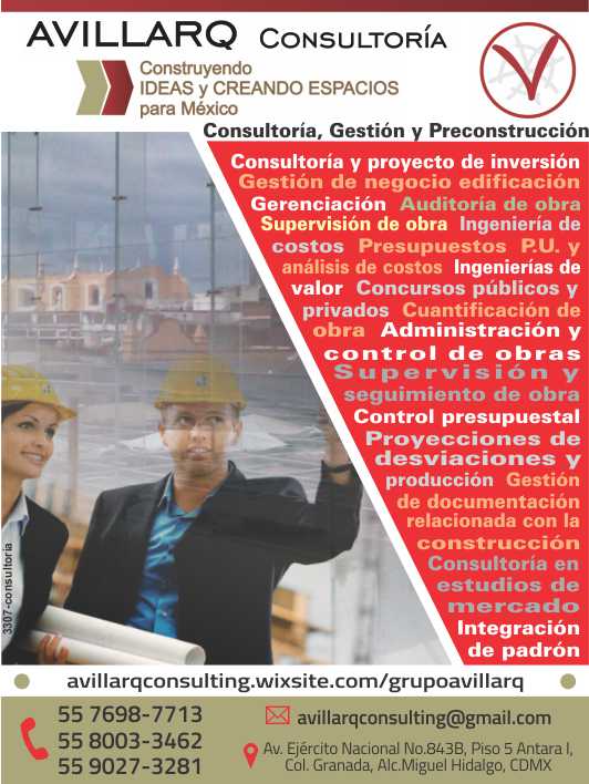 Consulting and investment projects, Construction business management, Management, Construction audit, Construction supervision, Cost engineering, P.U. budgets and cost analysis, Competitions. Consulting and investment projects, Construction business management, Management, Construction audit, Construction supervision, Cost engineering, P.U. budgets and cost analysis, Competitions.