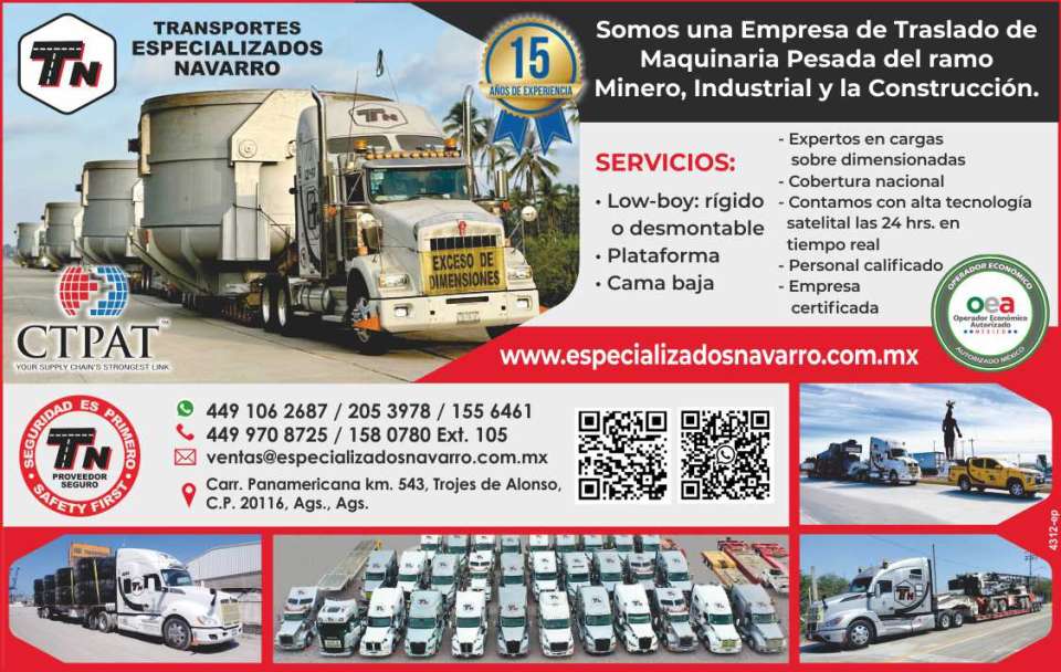 We are a Heavy Machinery Transport Company for the Mining, Industrial and Construction sectors. Services: Low boy: rigid and removable. Platform. Low bed. Experts in oversized loads. We are a Heavy Machinery Transport Company for the Mining, Industrial and Construction sectors. Services: Low boy: rigid and removable. Platform. Low bed. Experts in oversized loads.