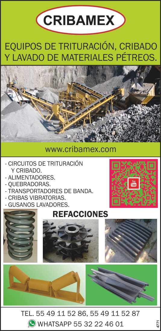 Cribamex, crushing and screening circuit, feeders, breakers, belt conveyors, vibrating screens, scrubbing worms and more. Cribamex, crushing and screening circuit, feeders, breakers, belt conveyors, vibrating screens, scrubbing worms and more.