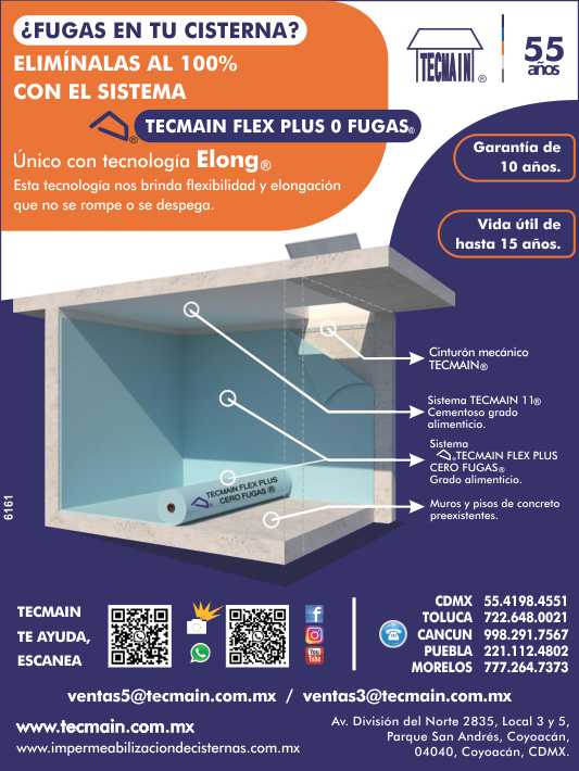 LEAKS in your CISTERN? Eliminate them 100% with the TECMAIN FLEX PLUS OR LEAKS system, the only one with Elong technology. This technology gives us flexibility and elongation. LEAKS in your CISTERN? Eliminate them 100% with the TECMAIN FLEX PLUS OR LEAKS system, the only one with Elong technology. This technology gives us flexibility and elongation.