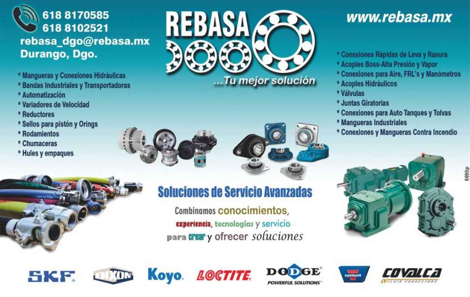 Hoses and Hydraulic Connections, Industrial and Conveyor Belts, Seals for Piston and Orings. Hydraulic Couplings, Valves, Pillow Blocks, Skf, Dixon, Koyo, Loctite, Dodge, Optibelt, Covalca. Hoses and Hydraulic Connections, Industrial and Conveyor Belts, Seals for Piston and Orings. Hydraulic Couplings, Valves, Pillow Blocks, Skf, Dixon, Koyo, Loctite, Dodge, Optibelt, Covalca.