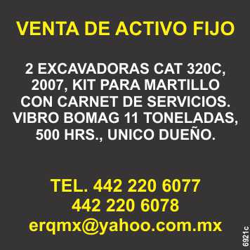 Fixed asset sale, 2 Cat excavators with hammer kit, 1 Bomag vibro-compactor Fixed asset sale, 2 Cat excavators with hammer kit, 1 Bomag vibro-compactor