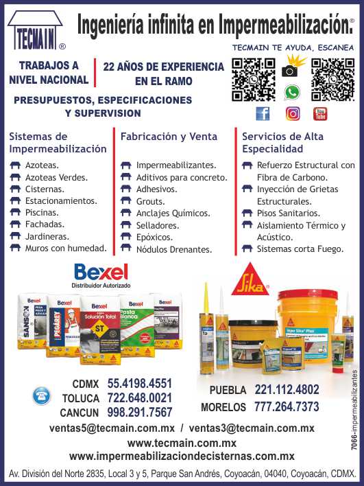Waterproofing, Additives, Adhesives, Grouts, Chemical anchors, Sealants, Epoxies, Draining nodules. Waterproofing systems, High specialty services, Fire protection systems. Waterproofing, Additives, Adhesives, Grouts, Chemical anchors, Sealants, Epoxies, Draining nodules. Waterproofing systems, High specialty services, Fire protection systems.
