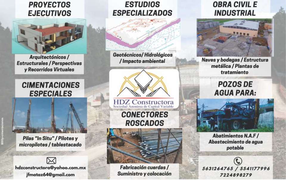 Architectural and structural projects. Geotechnical and hydrological studies. Industrial buildings, metal structures, treatment plants. Piles, piles, water wells for NAF reduction. Architectural and structural projects. Geotechnical and hydrological studies. Industrial buildings, metal structures, treatment plants. Piles, piles, water wells for NAF reduction.