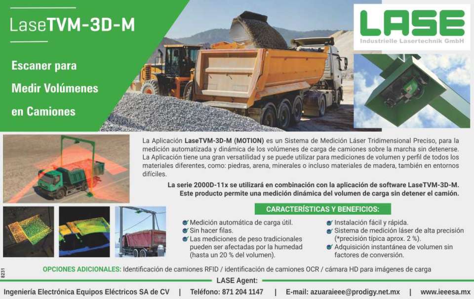 The LASETVM-3D-M (MOTION) Application is a Precise Three-Dimensional Laser Measurement System. This product allows a Dynamic Measurement of the Load Volume, without stopping the truck. The LASETVM-3D-M (MOTION) Application is a Precise Three-Dimensional Laser Measurement System. This product allows a Dynamic Measurement of the Load Volume, without stopping the truck.