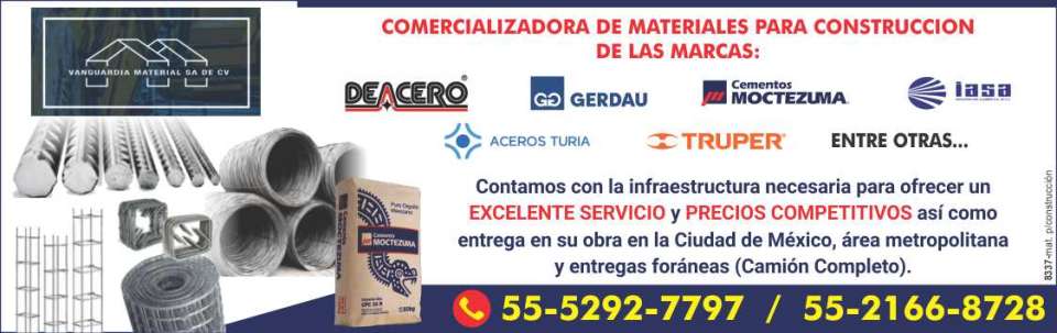 Construction Materials Distributor. Excellent service and competitive prices. Delivery to your construction site in Mexico City, metropolitan area and nationwide (full truck). Construction Materials Distributor. Excellent service and competitive prices. Delivery to your construction site in Mexico City, metropolitan area and nationwide (full truck).