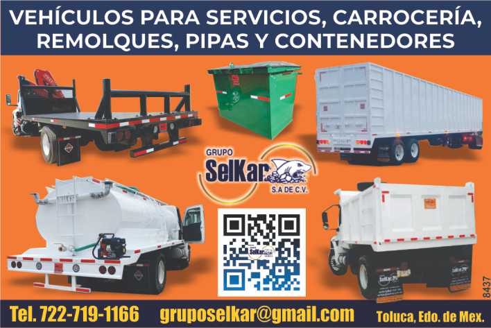 Vehicles for services, bodies, trailers, pipes and containers Vehicles for services, bodies, trailers, pipes and containers
