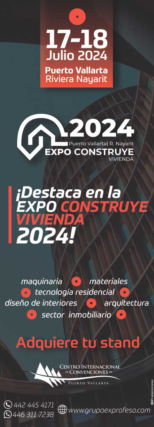 Expo Construye Vivienda 2024, del 17 al 18 de Julio en el Centro Internacional de Convenciones de Puerto Vallarta, Jalisco. Expo Construye Vivienda 2024, del 17 al 18 de Julio en el Centro Internacional de Convenciones de Puerto Vallarta, Jalisco.