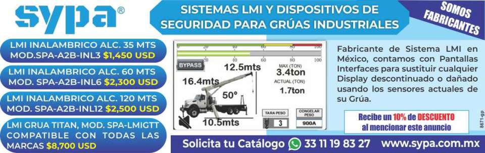 RECEIVE 10% DISCOUNT WHEN YOU MENTION THIS AD. Manufacturers of LMI Systems and Safety Devices for Industrial Cranes, we have Interface Screens to replace any Display. RECEIVE 10% DISCOUNT WHEN YOU MENTION THIS AD. Manufacturers of LMI Systems and Safety Devices for Industrial Cranes, we have Interface Screens to replace any Display.