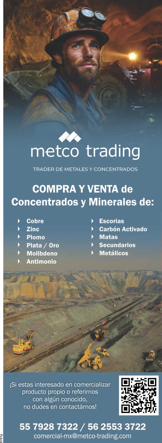 Purchase and Sale of CONCENTRATES and MINERALS of: Copper, Zinc, Lead, Silver, Gold, Molybdenum, Antimony, Slags, Activated Carbon, Mattes, Secondary, Metallic. Purchase and Sale of CONCENTRATES and MINERALS of: Copper, Zinc, Lead, Silver, Gold, Molybdenum, Antimony, Slags, Activated Carbon, Mattes, Secondary, Metallic.