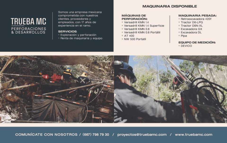 Drilling and development, rental of machinery and equipment, internal and external mine exploration Drilling and development, rental of machinery and equipment, internal and external mine exploration