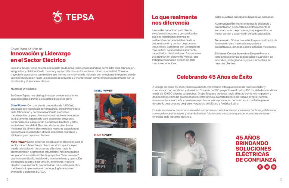 TEPSA Group 45 years of Innovation and Leadership in the Electrical Sector. Providing reliable electrical solutions. TEPSA Group 45 years of Innovation and Leadership in the Electrical Sector. Providing reliable electrical solutions.