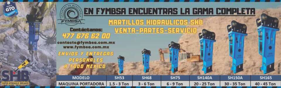 Encuentra la Gama completa de Martillos Hidraulicos SHB en Venta, Partes y Servicio. MOD. SH53, SH68, SH75, SH140A, SH150A, SH165. Envios y Entregas Personales a todo Mexico.
